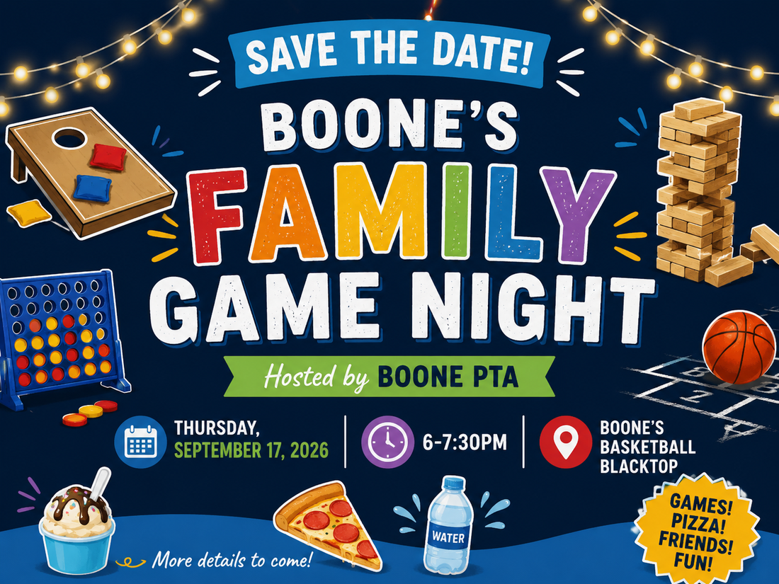 Save the date! Boone's Family Game Night