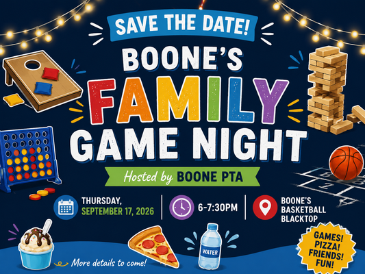 Save the date! Boone's Family Game Night