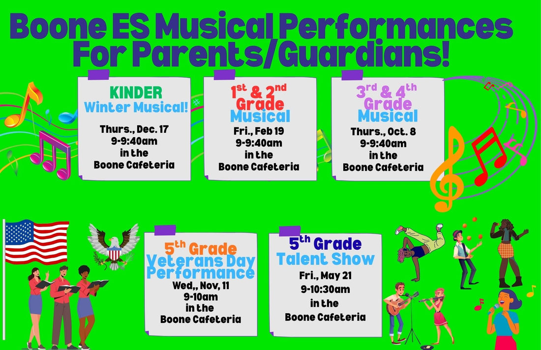 Boone ES Musical Performances for Parents/Guardians