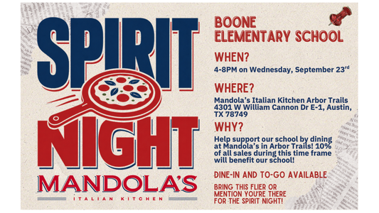 Spirit Night: MANDOLA'S