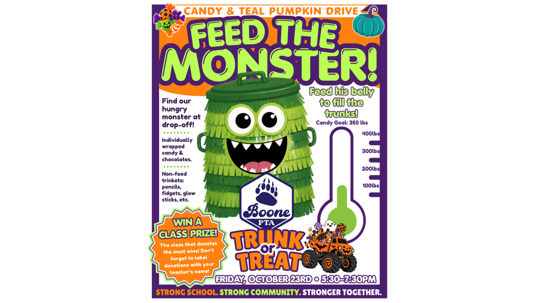 Feed the Monster! Candy Drive for Trunk or Treat